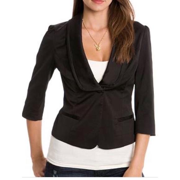 Guess Jackets & Blazers - New Guess Jeans Stretch Crop Black Jacket/Blazer